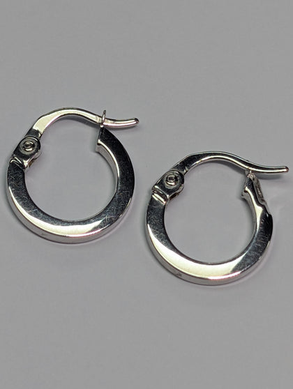 9CT WHITE GOLD HOOP EARRINGS