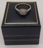 9ct palladium gold wedding ring with white stones 2.7g size S Boxed hallmarked