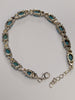 Silver diamond bracelet with turquoise stones