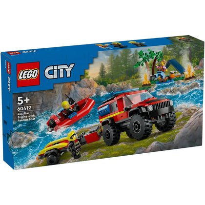 LEGO 60412 City 4x4 Fire Truck with Rescue Boat