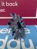 BLUE AND SILVER LARGE FLOWER BROUCH UNBOXED