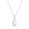 Sterling Silver Diamond Droplet Pendant Necklace**Boxed** **COLLECTION ONLY**
