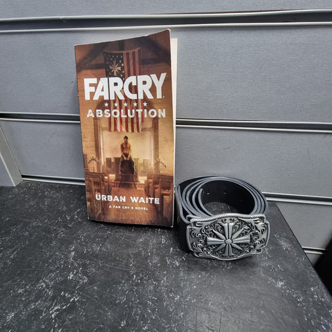 Far Cry 5 / New Dawn Eden's Gate Cross Belt Buckle With Book & Free Belt