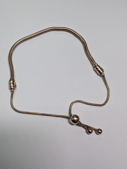 Rose Coloured Pandora Adjustable Bracelet