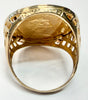 9ct yellow gold mounted 1981 22ct full sovereign ring size S