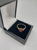 9K Gold Diamond Ring, Red Stone with Diamond Surrounding, 1.70Grams, Size: L