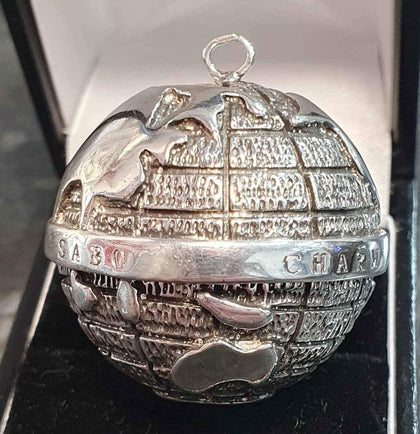 Large Silver Thomas Sabo Charm Club Globe Charm - 36g