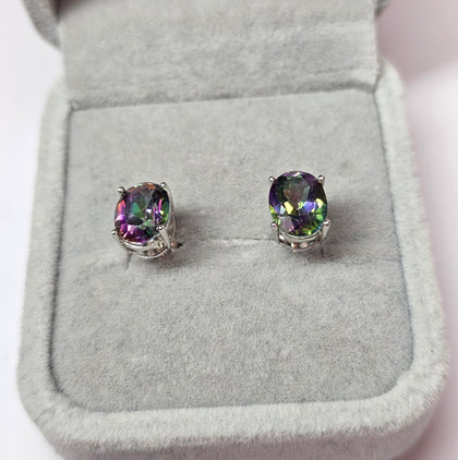 14ct White Gold Mystic Topaz Necklace and Earrings Set