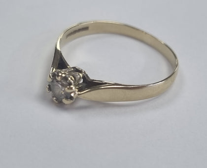 9CT GOLD DIAMOND RING 0.25CT SIZE R