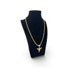 9CT Thick Gold Chain Link Style (52.88G), 19" Length with Baby Angel CZ Stone Pendant (5.6Grams)