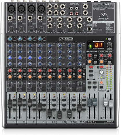 Behringer XENYX X1622USB Premium 16-Input 2/2-Bus Mixer w/flight case