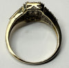 9ct gold and diamond cluster ring size R 1/2