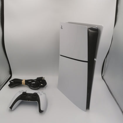 Playstation 5 Slim Digital Edition Console, 1TB, White, Unboxed with 1 controller and power cables