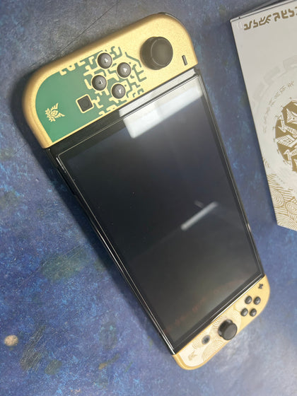 Switch Console, 64GB OLED Legend of Zelda + Gold Joy-Con (No straps or grip) Unboxed