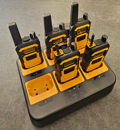 Retevis RB648 Walkie Talkies for Adults, Heavy Duty 2 Way Radio with 6 Way Charger (5Pcs, Yellow)