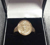 18CT - Yellow Gold Engraved Signet ring - 12.4g - size P