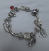 Pandora Moments Barrel Clasp Snake Chain 23cm Bracelet with 11 Charms in box