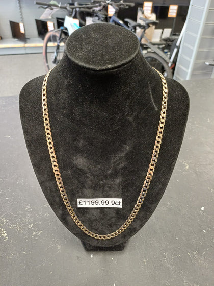 9ct Yellow Gold Solid Curb Chain (22