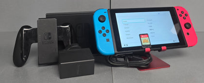 Switch Console, 32GB HAC-001-01 + Neon Red/Blue Joy-Con + Animal Crossing