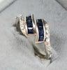 18ct White Gold Diamond/Sapphire Ring Size "S"