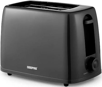 Geepas 2-Slice Black Bread Toaster with 6 Level Browning Control