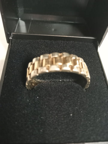 2 tone 9 Karat gold ring