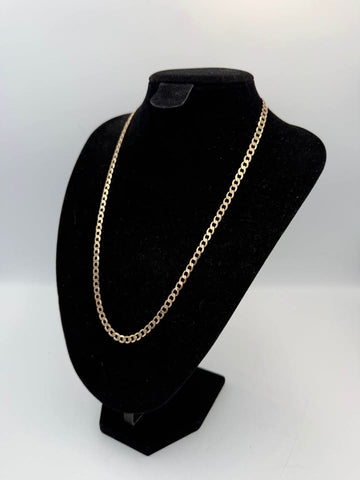 9CT CURB STYLE YELLOW GOLD CHAIN, 12G, 22