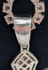 925 Hallmarked Silver, Heavy Baguette Crossover Cross on Cube Embedded Chain, 20", 54.5grams