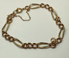 9CT YELLOW GOLD FIGARO BRACELET WITH SAFETY CHAIN