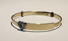 9T Yellow Gold Baby Bangle With Clear Stones Heart  - 3.20G - Hallmarked