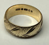 Vintage 9ct gold leaf pattern size L