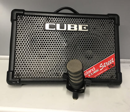 **ULTIMATE BUSKER'S BUNDLE** inc. Roland CUBE Street EX Battery-Powered Stereo Amplifier (+ Spare Battery) ++ Røde POD.MIC Wired Microphone with Stand