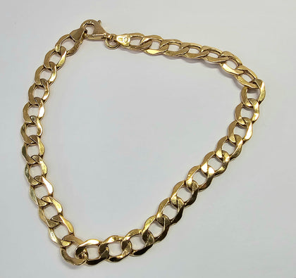 9ct Yellow Gold Curb Chain Bracelet 8