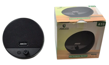 Jeecoo A10 USB Plug-N-Play Laptop Speakers Bluetooth Computer Speakers, Black, Wired