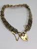 9CT GOLD 5 BAR GATE BRACELET  WITH SAFETY CHAIN