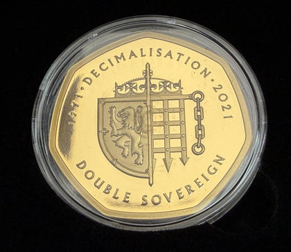 The 50th Anniversary of Decimalisation 2021 Gold Proof Double Sovereign Coin 199