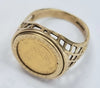 1/10 oz Krugerrand Gold Coin Ring 1987