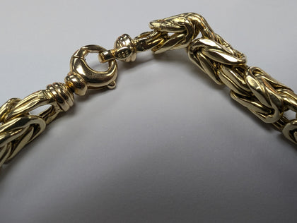 14CT GOLD HEAVY  BYZANTINE WIDE LINK 24