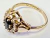 9ct yellow gold cluster ring with CZ stones size L 1/2