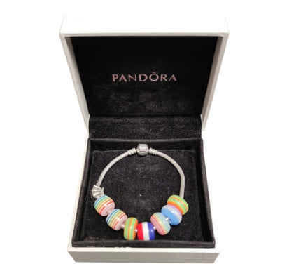 Pandora Bracelet w/coloured 3rd party charms**Boxed**