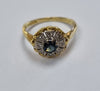 18ct Gold Ring Diamond & Sapphire Size "L1/2"