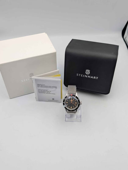 **DEAL** Steinhart Ocean One Vintage Swiss Automatic Men's Watch Black Dial - Boxed With Steel Bracelet