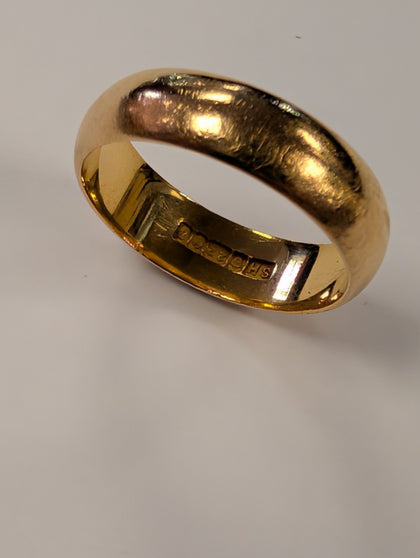 22ct Gold Plain Wedding Band Ring
