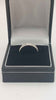 375 HALLMARKED 9CT, WHITE GOLD, BAND WITH STONES, SIZE K, 3G, BOXED