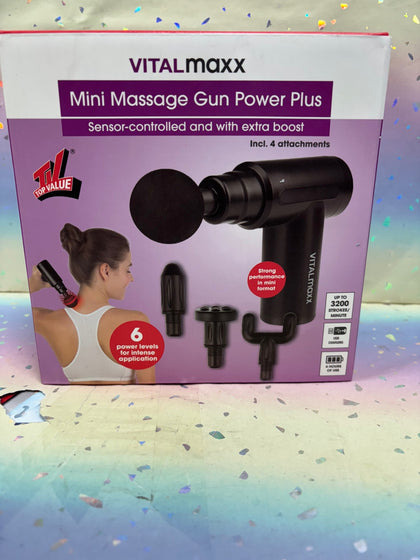 Vital Maxx Mini Massage Gun Power Plus With 6 Attachments, Usb