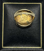 1/10 Krugerrand 3.39G 22K Ring 5.54G 9K yellow gold Size P
