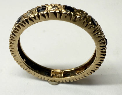 9ct yellow gold eternity ring with stones M 1/2