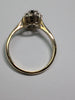 9CT GOLD CZ/BLACK STONE RING SIZE V