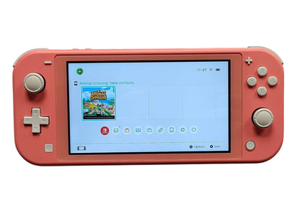 Nintendo Switch Lite Coral Pink w/Animal Crossing **Unboxed**