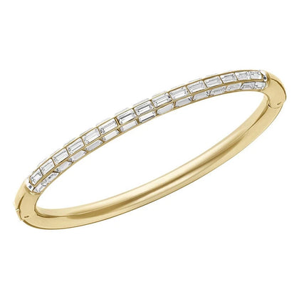 AUTH Swarovski Domino Bangle Gold colour